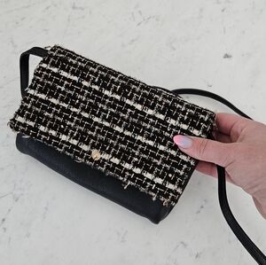 Lauren Conad Crossbody Black, White, Light Pink Tweed Women's bag